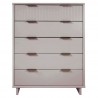 Manhattan Comfort Granville 45.27" Modern Tall Dresser with 5 Full Extension Drawers in Light Grey Front