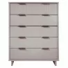 Manhattan Comfort Granville 45.27" Modern Tall Dresser with 5 Full Extension Drawers in Light Grey Front - Manhattan Comfort Granville 45.27" Modern Tall Dresser with 5 Full Extension Drawers in Light Grey Front