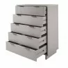 Manhattan Comfort Granville 45.27" Modern Tall Dresser with 5 Full Extension Drawers in Light Grey Open - Manhattan Comfort Granville 45.27" Modern Tall Dresser with 5 Full Extension Drawers in Light Grey Open