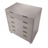 Manhattan Comfort Granville 45.27" Modern Tall Dresser with 5 Full Extension Drawers in Light Grey Top