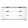 Manhattan Comfort Granville 55.07" Modern Double Wide Dresser with 6 Full Extension Drawers in White Front