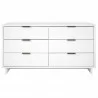 Manhattan Comfort Granville 55.07" Modern Double Wide Dresser with 6 Full Extension Drawers in White Front - Manhattan Comfort Granville 55.07" Modern Double Wide Dresser with 6 Full Extension Drawers in White Front