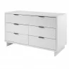 Manhattan Comfort Granville 55.07" Modern Double Wide Dresser with 6 Full Extension Drawers in White Side - Manhattan Comfort Granville 55.07" Modern Double Wide Dresser with 6 Full Extension Drawers in White Side
