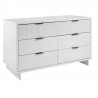 Manhattan Comfort Granville 55.07" Modern Double Wide Dresser with 6 Full Extension Drawers in White Side