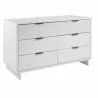 Manhattan Comfort Granville 55.07" Modern Double Wide Dresser with 6 Full Extension Drawers in White Side - Manhattan Comfort Granville 55.07" Modern Double Wide Dresser with 6 Full Extension Drawers in White Side