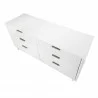 Manhattan Comfort Granville 55.07" Modern Double Wide Dresser with 6 Full Extension Drawers in White Top - Manhattan Comfort Granville 55.07" Modern Double Wide Dresser with 6 Full Extension Drawers in White Top