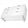 Manhattan Comfort Granville 55.07" Modern Double Wide Dresser with 6 Full Extension Drawers in White Bottom