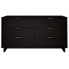 Manhattan Comfort Granville 55.07" Modern Double Wide Dresser with 6 Full Extension Drawers in Black Front