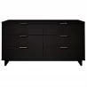 Manhattan Comfort Granville 55.07" Modern Double Wide Dresser with 6 Full Extension Drawers in Black Front - Manhattan Comfort Granville 55.07" Modern Double Wide Dresser with 6 Full Extension Drawers in Black Front