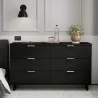 Manhattan Comfort Granville 55.07" Modern Double Wide Dresser with 6 Full Extension Drawers in Black - Manhattan Comfort Granville 55.07" Modern Double Wide Dresser with 6 Full Extension Drawers in Black
