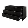 Manhattan Comfort Granville 55.07" Modern Double Wide Dresser with 6 Full Extension Drawers in Black Open