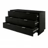 Manhattan Comfort Granville 55.07" Modern Double Wide Dresser with 6 Full Extension Drawers in Black Open - Manhattan Comfort Granville 55.07" Modern Double Wide Dresser with 6 Full Extension Drawers in Black Open