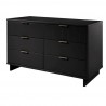 Manhattan Comfort Granville 55.07" Modern Double Wide Dresser with 6 Full Extension Drawers in Black Side