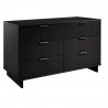 Manhattan Comfort Granville 55.07" Modern Double Wide Dresser with 6 Full Extension Drawers in Black Side