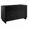 Manhattan Comfort Granville 55.07" Modern Double Wide Dresser with 6 Full Extension Drawers in Black Side - Manhattan Comfort Granville 55.07" Modern Double Wide Dresser with 6 Full Extension Drawers in Black Side