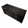 Manhattan Comfort Granville 55.07" Modern Double Wide Dresser with 6 Full Extension Drawers in Black Top