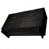 Manhattan Comfort Granville 55.07" Modern Double Wide Dresser with 6 Full Extension Drawers in Black Bottom