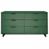 Manhattan Comfort Granville 55.07" Modern Double Wide Dresser with 6 Full Extension Drawers in Sage Green Front - Manhattan Comfort Granville 55.07" Modern Double Wide Dresser with 6 Full Extension Drawers in Sage Green Front