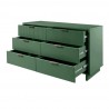Manhattan Comfort Granville 55.07" Modern Double Wide Dresser with 6 Full Extension Drawers in Sage Green Open