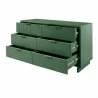 Manhattan Comfort Granville 55.07" Modern Double Wide Dresser with 6 Full Extension Drawers in Sage Green Open - Manhattan Comfort Granville 55.07" Modern Double Wide Dresser with 6 Full Extension Drawers in Sage Green Open