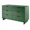 Manhattan Comfort Granville 55.07" Modern Double Wide Dresser with 6 Full Extension Drawers in Sage Green Side