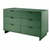 Manhattan Comfort Granville 55.07" Modern Double Wide Dresser with 6 Full Extension Drawers in Sage Green Side - Manhattan Comfort Granville 55.07" Modern Double Wide Dresser with 6 Full Extension Drawers in Sage Green Side