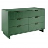 Manhattan Comfort Granville 55.07" Modern Double Wide Dresser with 6 Full Extension Drawers in Sage Green Side