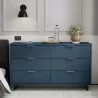 Manhattan Comfort Granville 55.07" Modern Double Wide Dresser with 6 Full Extension Drawers in Midnight Blue - Manhattan Comfort Granville 55.07" Modern Double Wide Dresser with 6 Full Extension Drawers in Midnight Blue