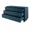 Manhattan Comfort Granville 55.07" Modern Double Wide Dresser with 6 Full Extension Drawers in Midnight Blue Open - Manhattan Comfort Granville 55.07" Modern Double Wide Dresser with 6 Full Extension Drawers in Midnight Blue Open