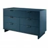 Manhattan Comfort Granville 55.07" Modern Double Wide Dresser with 6 Full Extension Drawers in Midnight Blue Side - Manhattan Comfort Granville 55.07" Modern Double Wide Dresser with 6 Full Extension Drawers in Midnight Blue Side
