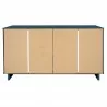 Manhattan Comfort Granville 55.07" Modern Double Wide Dresser with 6 Full Extension Drawers in Midnight Blue Back - Manhattan Comfort Granville 55.07" Modern Double Wide Dresser with 6 Full Extension Drawers in Midnight Blue Back
