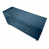 Manhattan Comfort Granville 55.07" Modern Double Wide Dresser with 6 Full Extension Drawers in Midnight Blue Top