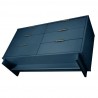 Manhattan Comfort Granville 55.07" Modern Double Wide Dresser with 6 Full Extension Drawers in Midnight Blue Bottom