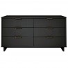 Manhattan Comfort Granville 55.07" Modern Double Wide Dresser with 6 Full Extension Drawers in Dark Grey Front