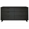 Manhattan Comfort Granville 55.07" Modern Double Wide Dresser with 6 Full Extension Drawers in Dark Grey Front - Manhattan Comfort Granville 55.07" Modern Double Wide Dresser with 6 Full Extension Drawers in Dark Grey Front