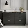 Manhattan Comfort Granville 55.07" Modern Double Wide Dresser with 6 Full Extension Drawers in Dark Grey - Manhattan Comfort Granville 55.07" Modern Double Wide Dresser with 6 Full Extension Drawers in Dark Grey