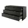 Manhattan Comfort Granville 55.07" Modern Double Wide Dresser with 6 Full Extension Drawers in Dark Grey Open - Manhattan Comfort Granville 55.07" Modern Double Wide Dresser with 6 Full Extension Drawers in Dark Grey Open
