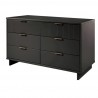 Manhattan Comfort Granville 55.07" Modern Double Wide Dresser with 6 Full Extension Drawers in Dark Grey Side