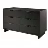 Manhattan Comfort Granville 55.07" Modern Double Wide Dresser with 6 Full Extension Drawers in Dark Grey Side - Manhattan Comfort Granville 55.07" Modern Double Wide Dresser with 6 Full Extension Drawers in Dark Grey Side