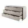 Manhattan Comfort Granville 55.07" Modern Double Wide Dresser with 6 Full Extension Drawers in Light Grey Open - Manhattan Comfort Granville 55.07" Modern Double Wide Dresser with 6 Full Extension Drawers in Light Grey Open