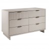 Manhattan Comfort Granville 55.07" Modern Double Wide Dresser with 6 Full Extension Drawers in Light Grey Side