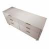Manhattan Comfort Granville 55.07" Modern Double Wide Dresser with 6 Full Extension Drawers in Light Grey Top