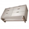 Manhattan Comfort Granville 55.07" Modern Double Wide Dresser with 6 Full Extension Drawers in Light Grey Bottom