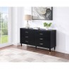 Manhattan Comfort Stanton Modern Dresser with 6 Full Extension Drawers and Solid Wood Legs in Black