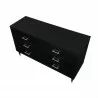 Manhattan Comfort Stanton Modern Dresser with 6 Full Extension Drawers and Solid Wood Legs in Black Top - Manhattan Comfort Stanton Modern Dresser with 6 Full Extension Drawers and Solid Wood Legs in Black Top
