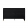 Manhattan Comfort Stanton Modern Dresser with 6 Full Extension Drawers and Solid Wood Legs in Black Back