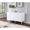 Manhattan Comfort Stanton Modern Dresser with 6 Full Extension Drawers and Solid Wood Legs in White