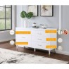 Manhattan Comfort Stanton Modern Dresser with 6 Full Extension Drawers and Solid Wood Legs in White