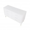 Manhattan Comfort Stanton Modern Dresser with 6 Full Extension Drawers and Solid Wood Legs in White Back