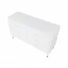 Manhattan Comfort Stanton Modern Dresser with 6 Full Extension Drawers and Solid Wood Legs in White Back - Manhattan Comfort Stanton Modern Dresser with 6 Full Extension Drawers and Solid Wood Legs in White Back